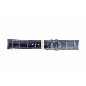Correa de reloj de cuero genuino croco azul oscuro WP-61324.24mm